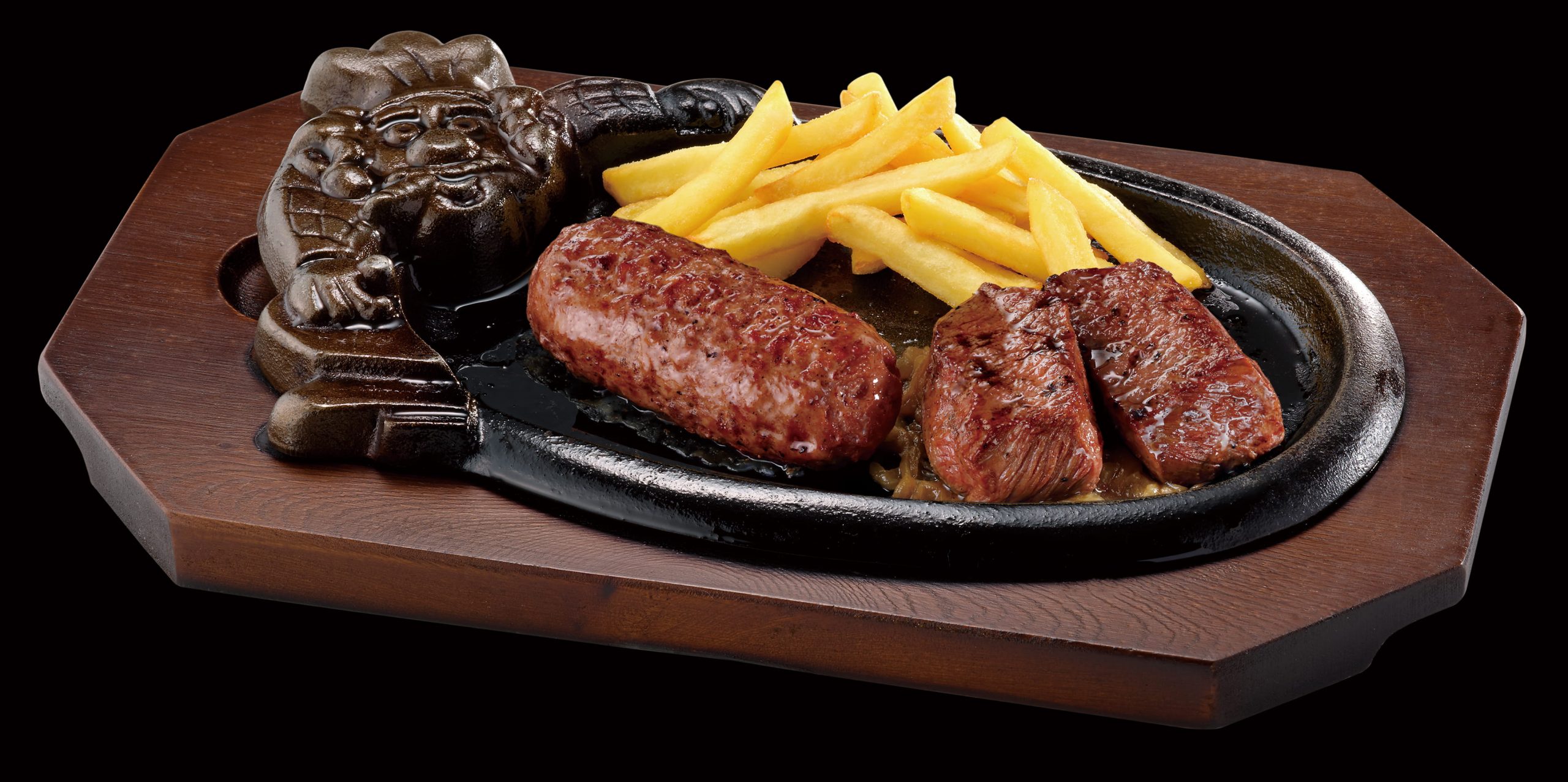 ブロンコおじさんのこだわり炭焼きがんこハンバーグ&炭焼きミスジカットステーキ