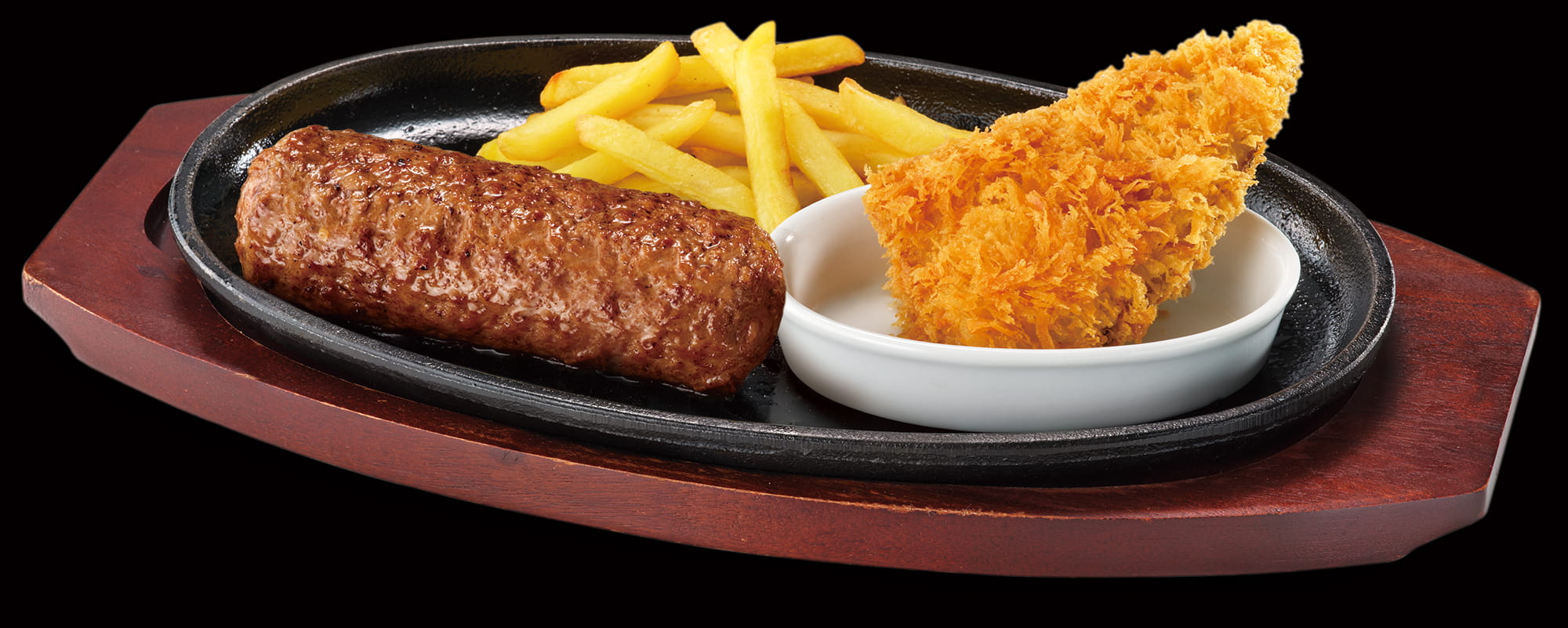 ブロンコおじさんのこだわり炭焼きがんこハンバーグ（200g）&肉厚とろあじフライコンビ