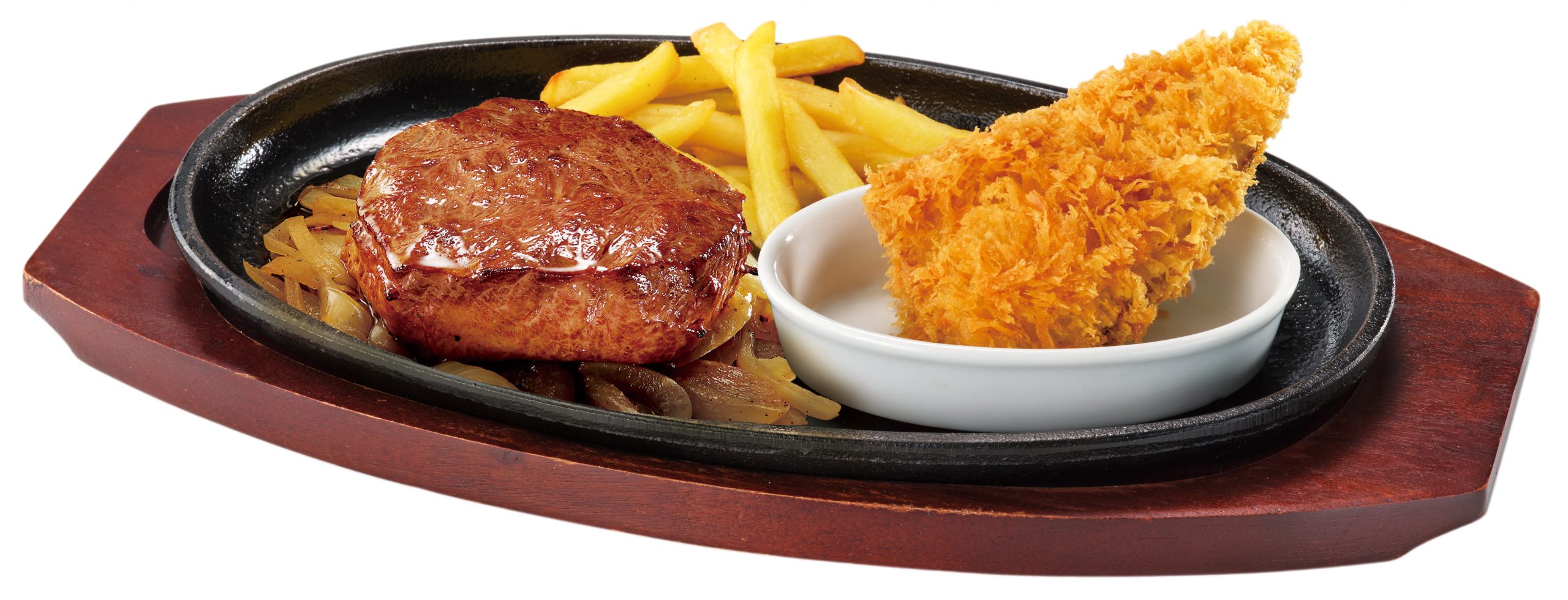 炭焼きやわらかランチステーキ&肉厚とろあじフライコンビランチ